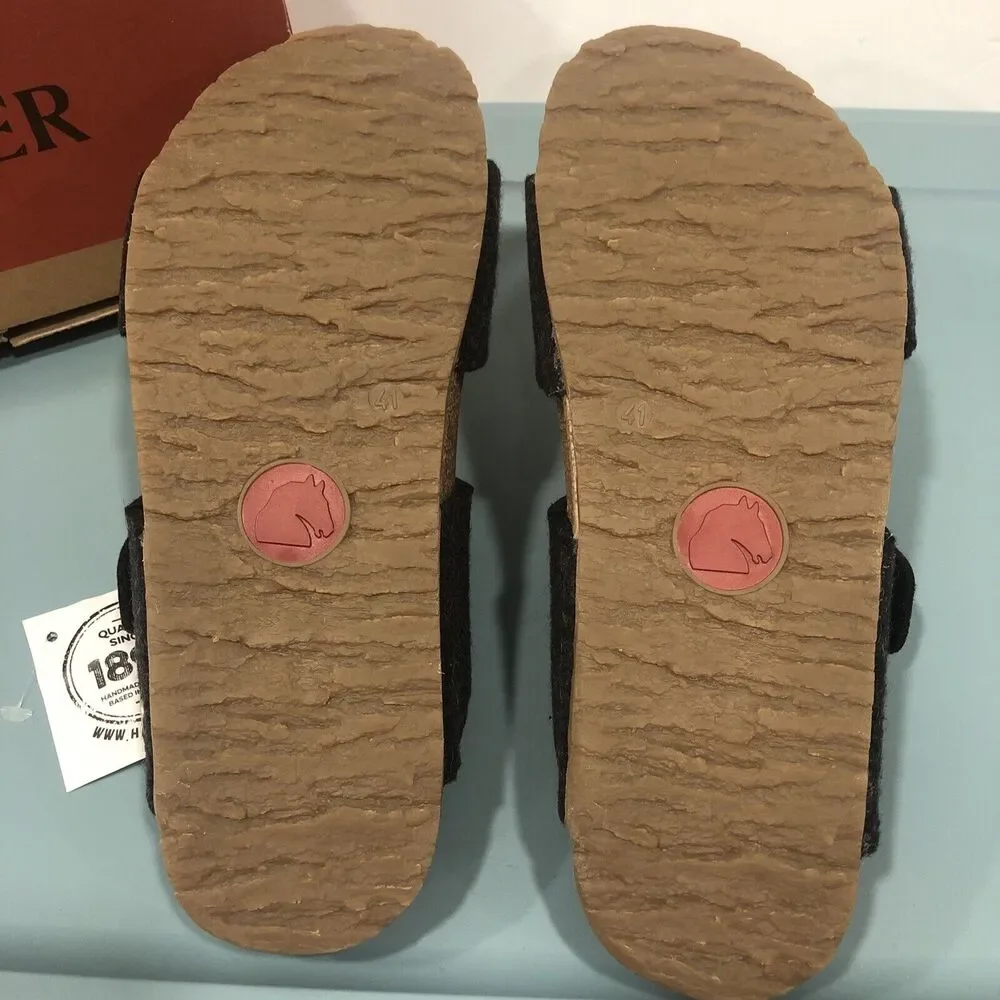 Haflinger Anabel Sandal Slip On Felted Wool EU 41‎ / US 10 with Box